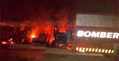 Otra vez, incendian negocio en el sur; quemaron local de grúas, en Las Choapas