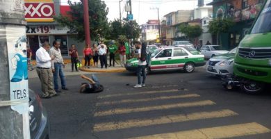 Motociclista lesionado en avenida Ruiz Cortines, a la altura del PRI