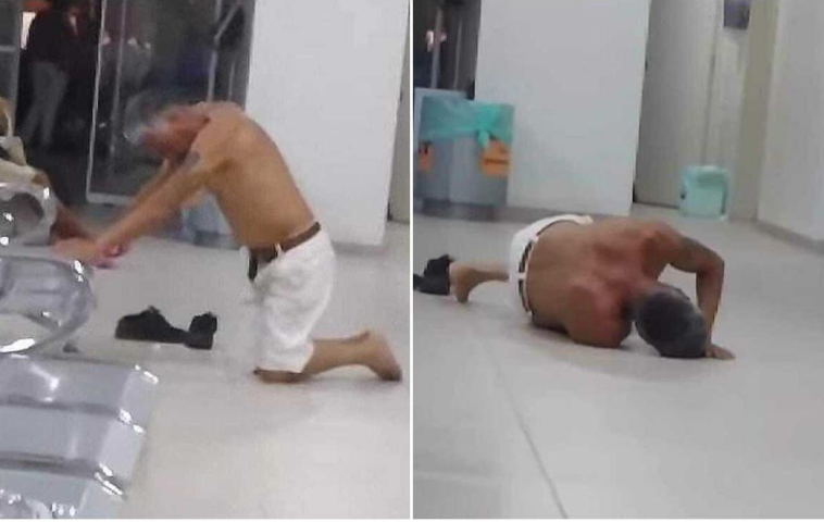 #LoAsombroso | Hombre se tira al piso por dolor y suplica atención médica en hospital del IMSS
