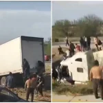 Vuelca trailer con migrantes; tres muertos y 14 lesionados