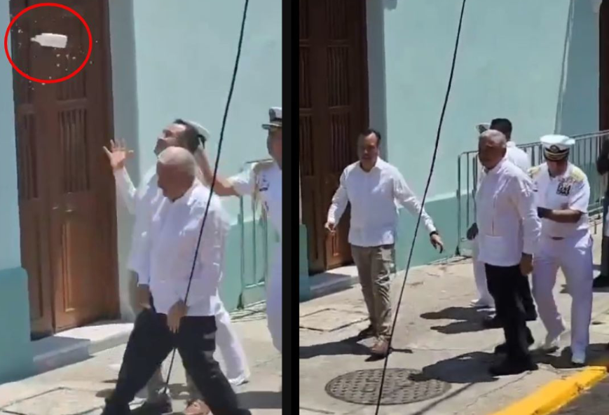 Agreden a AMLO en su visita a Veracruz y le gritan dictador