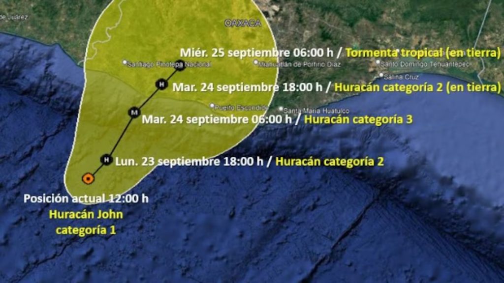 Tormenta John se convierte en huracán, impactará las costas de Oaxaca en categoría 3